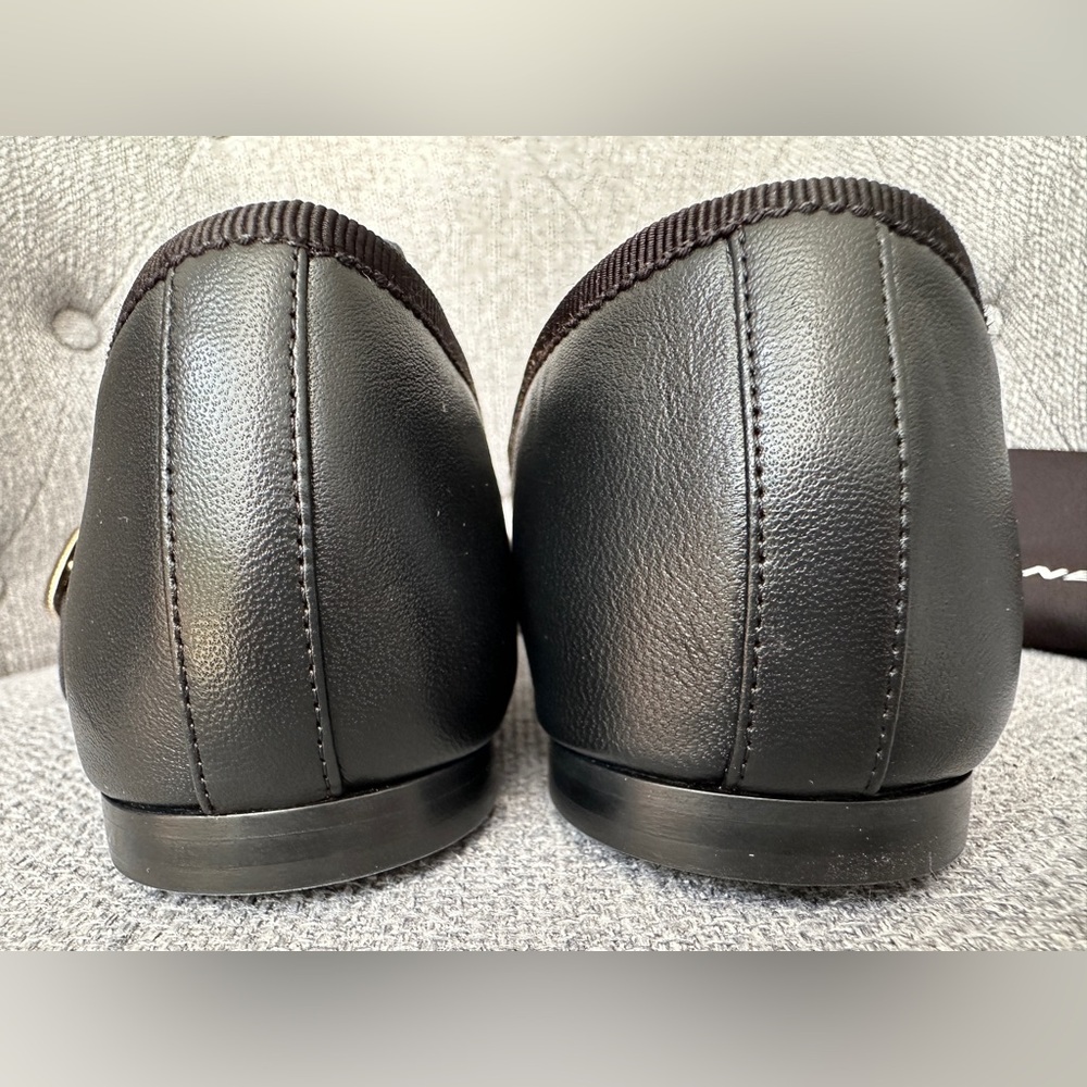 CHANEL CC LOGO BLACK LEATHER MARYJANE BALLET FLATS SHOES GOLD BUCKLE 41 - Picture 14 of 14